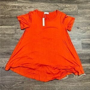 LARACE Orange Swing Tunic Dress XL Plus Size Short Sleeve NWT